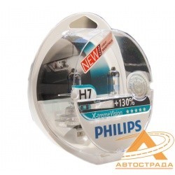 PHILIPS лампочка H7 (55W) X-treme Vision + 130% к-кт 2 шт в пласт 12 V